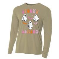 Happy Halloween Retro Groovy Spooky Season Cooling Performance Long Sleeve Crew