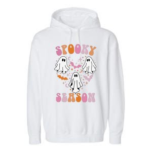 Happy Halloween Retro Groovy Spooky Season Garment-Dyed Fleece Hoodie