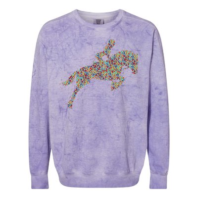 Horse Horseback Riding Women Colorblast Crewneck Sweatshirt