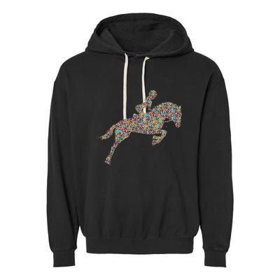 Horse Horseback Riding Women Garment-Dyed Fleece Hoodie