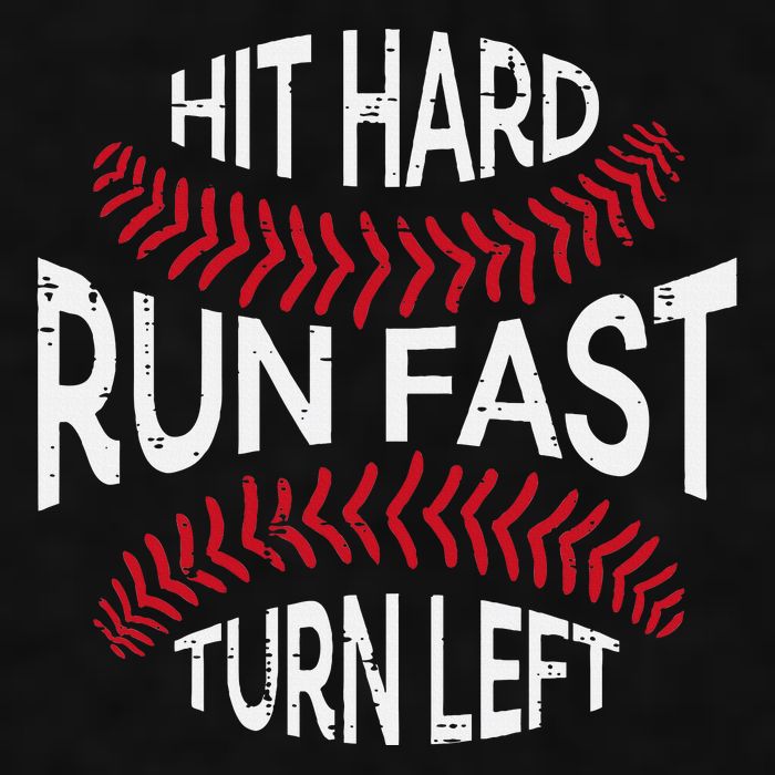 Hit Hard Run Fast Turn Left Funny Baseball Player Ladies PosiCharge Tri-Blend Wicking Tank