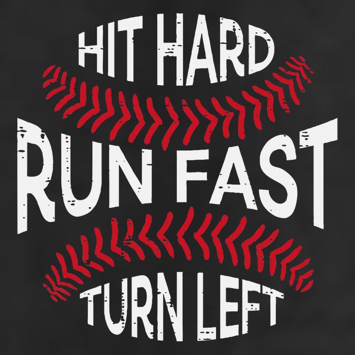 Hit Hard Run Fast Turn Left Funny Baseball Player 15oz Campfire Ceramic Mug