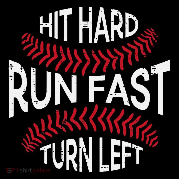 Hit Hard Run Fast Turn Left Funny Baseball Player Flatbill Hat