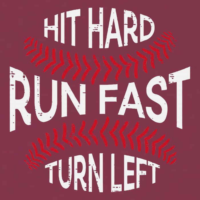 Hit Hard Run Fast Turn Left Funny Baseball Player 16oz Travel Tumbler