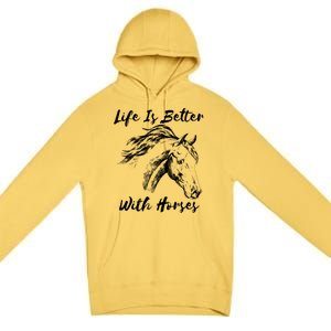 Horses Horseback Riding Clothes Funny Teenager Mom Cute Gift Premium Pullover Hoodie