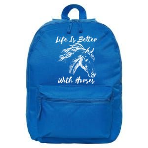 Horses Horseback Riding Clothes Funny Teenager Mom Cute Gift 16 in Basic Backpack