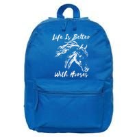 Horses Horseback Riding Clothes Funny Teenager Mom Cute Gift 16 in Basic Backpack