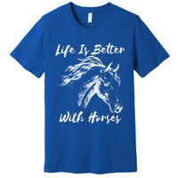 Horses Horseback Riding Clothes Funny Teenager Mom Cute Gift Premium T-Shirt