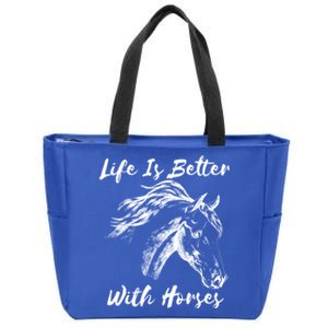 Horses Horseback Riding Clothes Funny Teenager Mom Cute Gift Zip Tote Bag