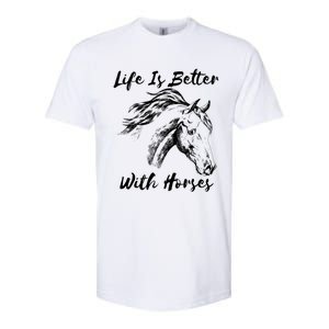 Horses Horseback Riding Clothes Funny Teenager Mom Cute Gift Softstyle CVC T-Shirt