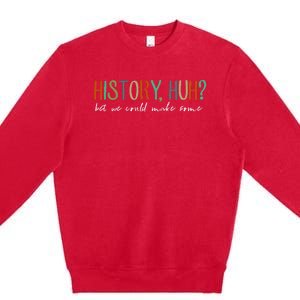 History Huh Red White And Royal Blue Premium Crewneck Sweatshirt