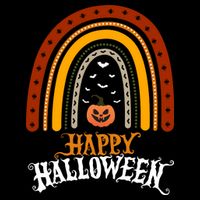 Happy Halloween Rainbow Pumpkin Flatbill Hat