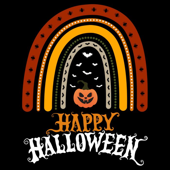 Happy Halloween Rainbow Pumpkin Flatbill Hat