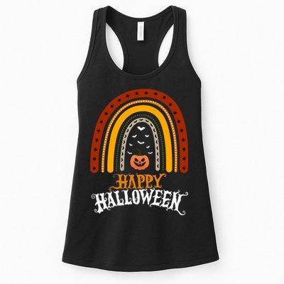 Happy Halloween Rainbow Pumpkin Womens Tank Top