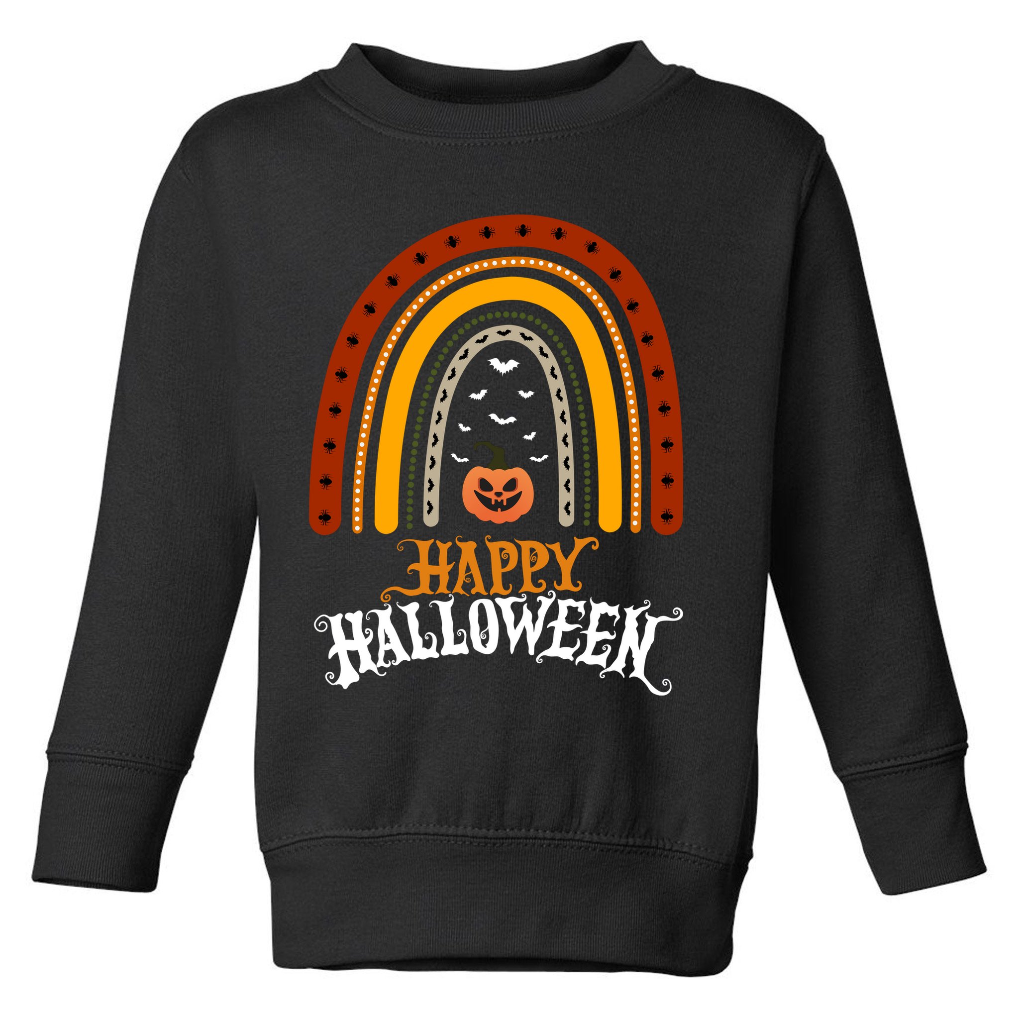 Happy Halloween Rainbow Pumpkin Toddler Sweatshirt