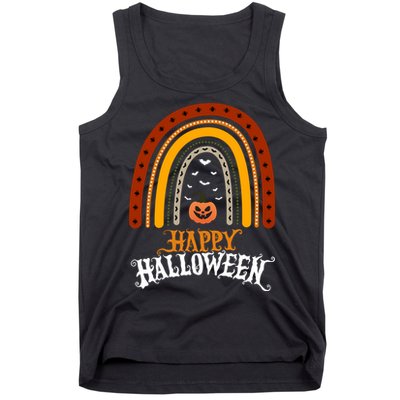 Happy Halloween Rainbow Pumpkin Tank Top