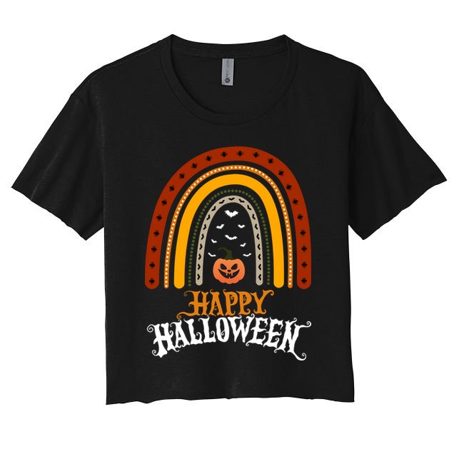 Happy Halloween Rainbow Pumpkin Crop Top