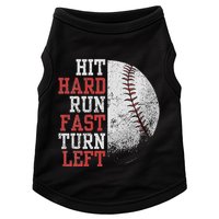 Hit Hard Run Fast Turn Left Funny Baseball Player Fan Funny Doggie Tank