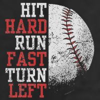 Hit Hard Run Fast Turn Left Funny Baseball Player Fan Funny Microfiber Hand Towel