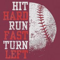 Hit Hard Run Fast Turn Left Funny Baseball Player Fan Funny 16oz Travel Tumbler