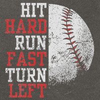 Hit Hard Run Fast Turn Left Funny Baseball Player Fan Funny Cotton Canvas Backpack