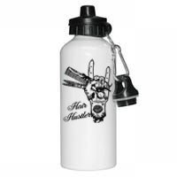 Hair Hustler Rock And Roll Barber And Hairstylist Job Aluminum Water Bottle 