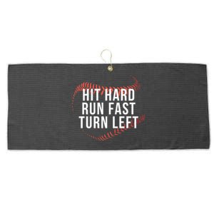 Hit Hard Run Fast Turn Left Baseball Player Large Microfiber Waffle Golf Towel