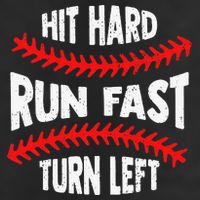 Hit Hard Run Fast Turn Left For A Baseball Player Cool Comfort Performance Bucket Hat