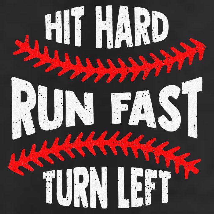 Hit Hard Run Fast Turn Left For A Baseball Player Cool Comfort Performance Bucket Hat