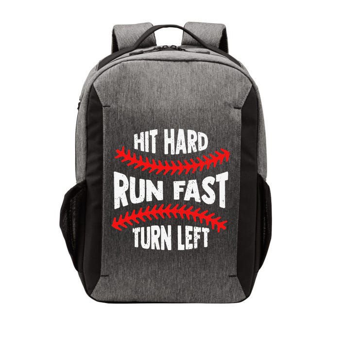Hit Hard Run Fast Turn Left For A Baseball Player Vector Backpack