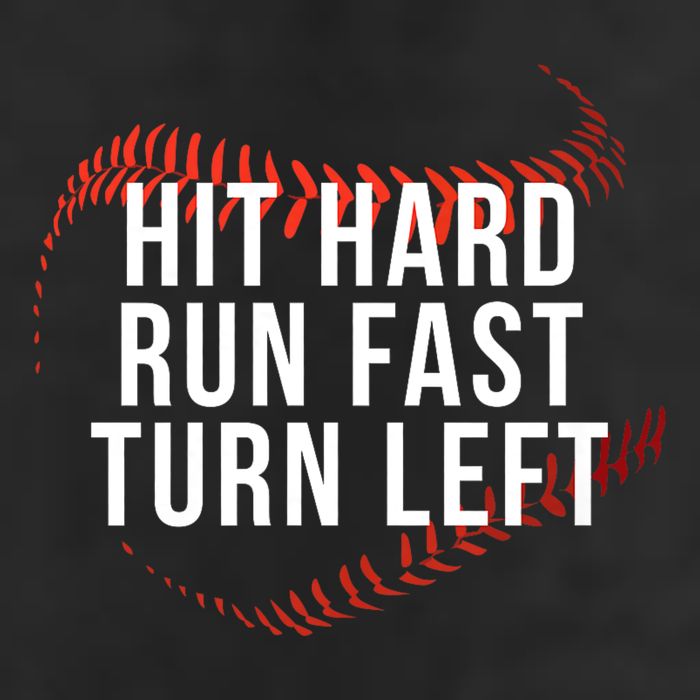 Hit Hard Run Fast Turn Left Funny Baseball Player & Fan 15oz Campfire Ceramic Mug