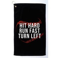 Hit Hard Run Fast Turn Left Funny Baseball Player & Fan Golf Towel