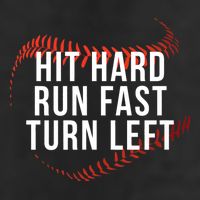 Hit Hard Run Fast Turn Left Funny Baseball Player & Fan Golf Towel