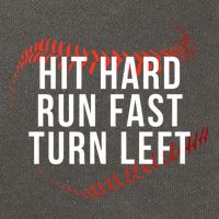 Hit Hard Run Fast Turn Left Funny Baseball Player & Fan Cotton Canvas Backpack