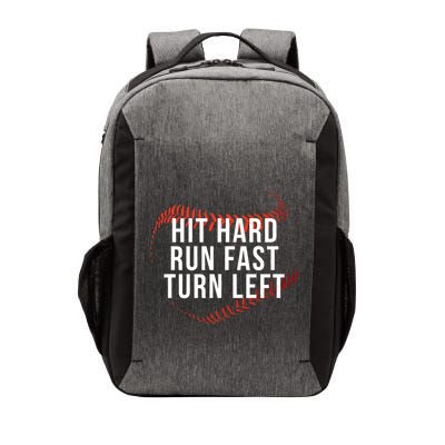 Hit Hard Run Fast Turn Left Funny Baseball Player & Fan Vector Backpack