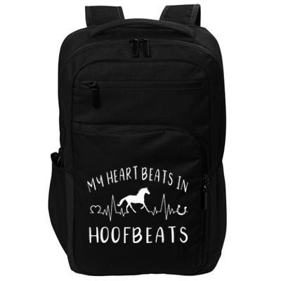 Heartbeat Horse Riding Cowgirl Equestrian Lovers Impact Tech Backpack