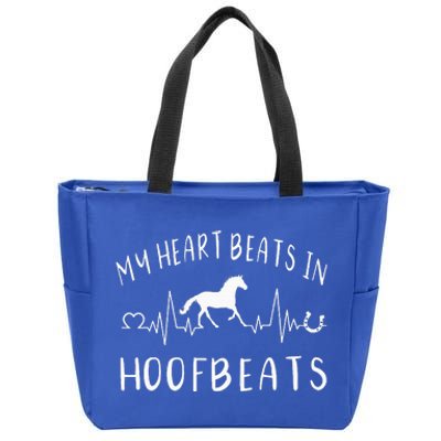 Heartbeat Horse Riding Cowgirl Equestrian Lovers Zip Tote Bag