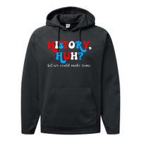 History Huh Red White And Royal Blue Performance Fleece Hoodie