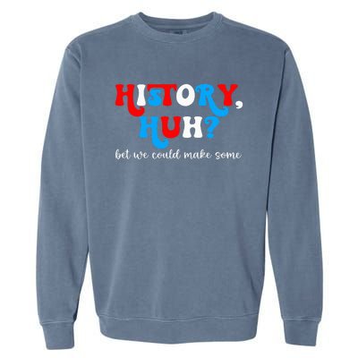 History Huh Red White And Royal Blue Garment-Dyed Sweatshirt