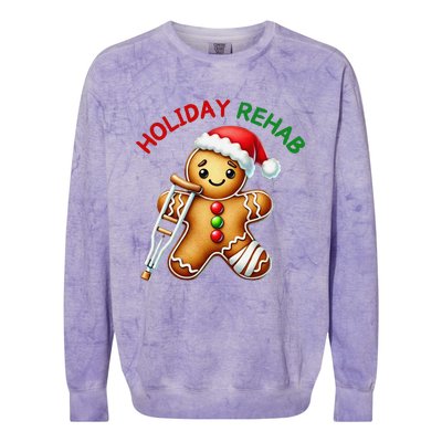 Humorous Holiday Rehab Gingerbread For Ot Pt Slp Colorblast Crewneck Sweatshirt