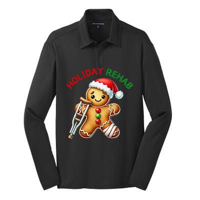 Humorous Holiday Rehab Gingerbread For Ot Pt Slp Silk Touch Performance Long Sleeve Polo