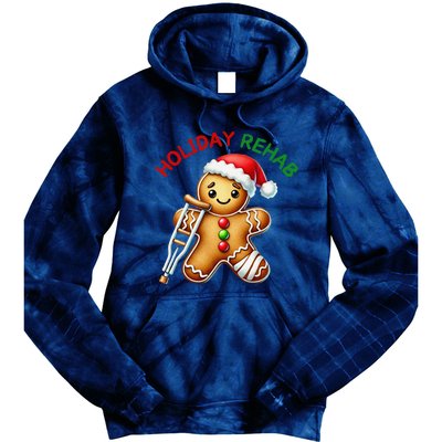 Humorous Holiday Rehab Gingerbread For Ot Pt Slp Tie Dye Hoodie