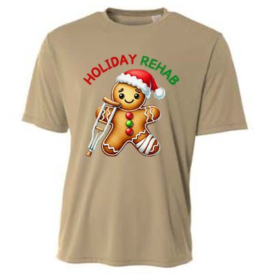 Humorous Holiday Rehab Gingerbread For Ot Pt Slp Cooling Performance Crew T-Shirt