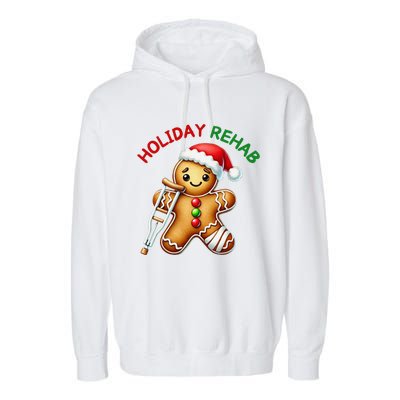 Humorous Holiday Rehab Gingerbread For Ot Pt Slp Garment-Dyed Fleece Hoodie