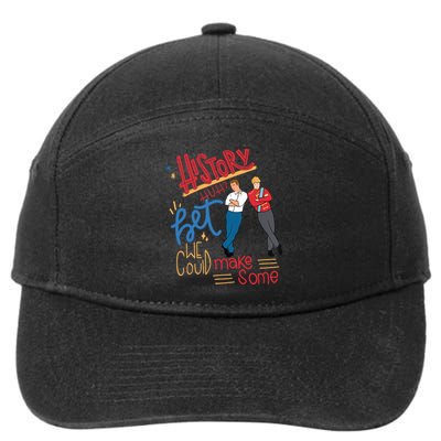 History Huh? Red White And Royal Blue Funny Saying 7-Panel Snapback Hat