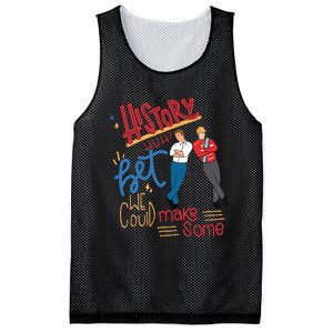 History Huh? Red White And Royal Blue Funny Saying Mesh Reversible Basketball Jersey Tank