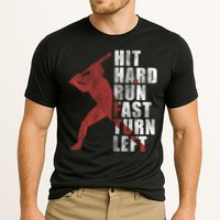 Hit Hard Run Fast Turn Left Funny Baseball Player Cute Gift Cooling Performance Crew T-Shirt