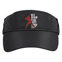Hit Hard Run Fast Turn Left Funny Baseball Player Cute Gift Adult Drive Performance Visor