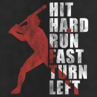 Hit Hard Run Fast Turn Left Funny Baseball Player Cute Gift 15oz Campfire Ceramic Mug