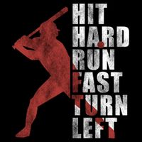 Hit Hard Run Fast Turn Left Funny Baseball Player Cute Gift Drawstring Bag